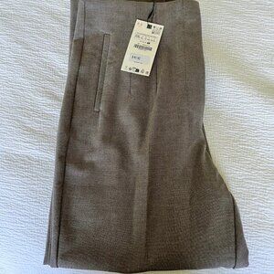 Zara High Waisted Pants in Taupe Brown NWT